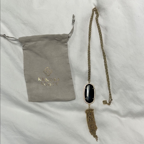 Kendra Scott Black Onyx Gold Necklace with Tassel - Picture 1 of 3
